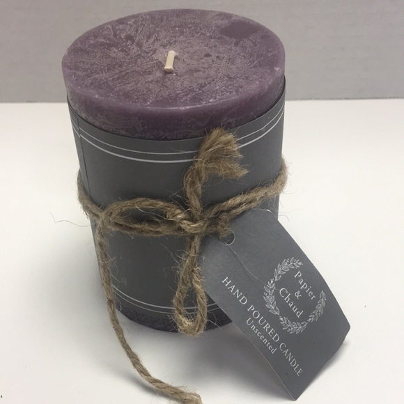 Papier & Chaud Hand Poured Unscented Pillar Candles - Picture 2 of 8